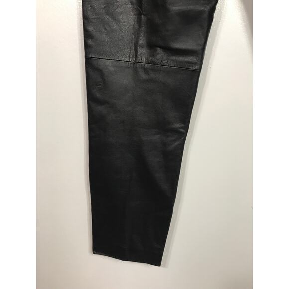 Lord and Taylor 100% Nappa Cow Leather 1990s Black Pants Women's 12 / Large - Picture 7 of 10